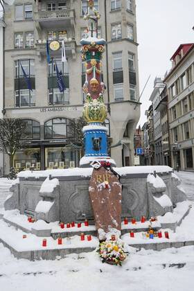 News Bilder des Tages Foto Manuel Geisser 11.02.2021 Coronavirus Corona.Luzerner Fasnacht Schmutziger Donnerstag Veranstaltungsverbot. Bild: RIP Fasnacht 2021