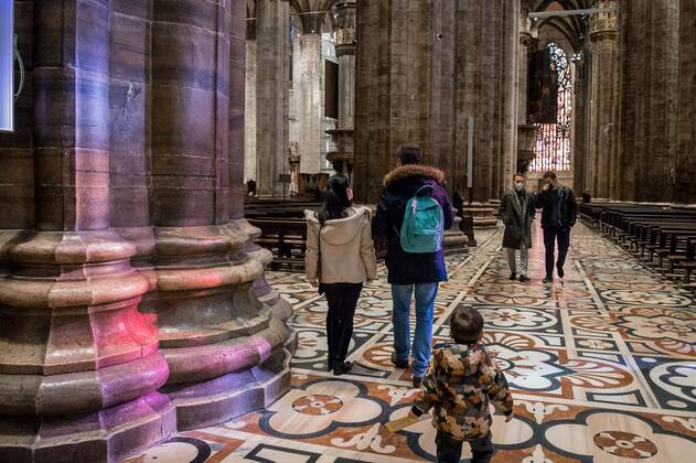Milan. Milan Cathedral reopening for visits to tourists Editorial Usage Only  Copyright: xCarloxCozzolix xIPAx
