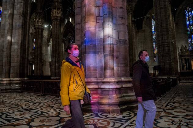 Milan. Milan Cathedral reopening for visits to tourists Editorial Usage Only  Copyright: xCarloxCozzolix xIPAx