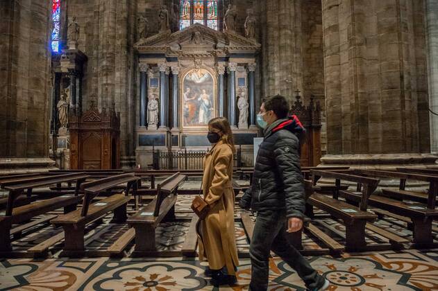Milan. Milan Cathedral reopening for visits to tourists Editorial Usage Only  Copyright: xCarloxCozzolix xIPAx