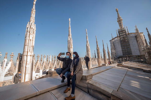 Milan. Milan Cathedral reopening for visits to tourists Editorial Usage Only  Copyright: xCarloxCozzolix xIPAx