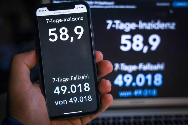 News Bilder des Tages Coronavirus in Deutschland - Covid-19-Dashboard des Robert Koch-Institut 15.02.2021: Robert Koch-Institut: 7-Tage-Inzidenz 58,9. 7-Tage-Fallzahl 49.018