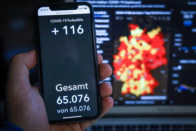 Coronavirus in Deutschland - Covid-19-Dashboard des Robert Koch-Institut 15.02.2021: Robert Koch-Institut: COVID-19-Todesfälle 65.076. Zugang um 116 gegenüber dem Vortag.