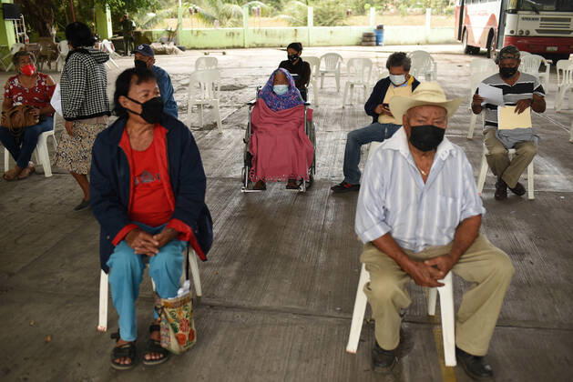 February 15, 2021: Adults over 60 years of age receive the first dose of the COVID-19 vaccine in the population of Puente Nacional , one of the most vulnerable in the state - ZUMAqp1_ 20210215_zip_qp1_013 Copyright: xHectorxAdolfoxQuintanarxPerezx