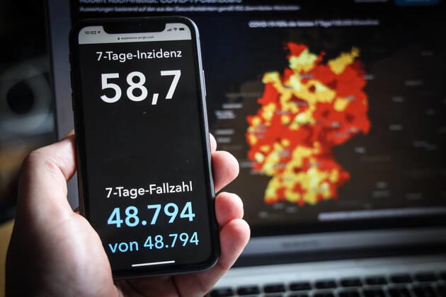 Coronavirus in Deutschland - Covid-19-Dashboard des Robert Koch-Institut 16.02.2021: Robert Koch-Institut: 7-Tage-Inzidenz 58,7. 7-Tage-Fallzahl 48.794