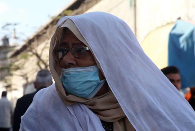 February 16, 2021, Gaza city, Gaza Strip, Palestinian Territory: Palestinians shop at Yarmouk market, in Gaza city, on February 16, 2021. The Gaza municipality decided to reopen the popular Yarmouk market, after a two-month closure, due to the spread of the coronavirus disease (COVID-19 Gaza city Palestinian Territory - ZUMAap3_ 20210216_zaf_ap3_018 Copyright: xMohammedxSalemx