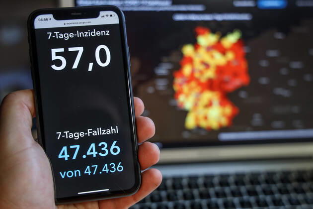 Coronavirus in Deutschland - Covid-19-Dashboard des Robert Koch-Institut 17.02.2021: Robert Koch-Institut: 7-Tage-Inzidenz 57,0. 7-Tage-Fallzahl 47.436