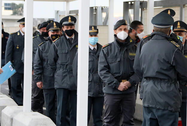 Fiumicino (Rome), Anti Covid vaccinations for law enforcement agencies under the age of 55, in the Fiumicino Mega Hub in Rome Pictured:  Copyright: xPieroxTenaglix xIPAx xPieroxTenaglix
