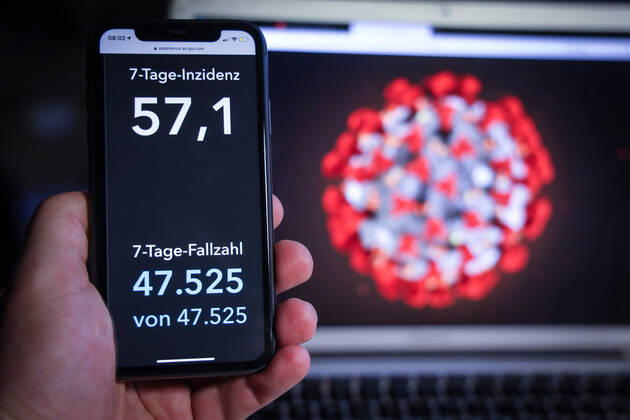 Coronavirus in Deutschland - Covid-19-Dashboard des Robert Koch-Institut 18.02.2021: Robert Koch-Institut: 7-Tage-Inzidenz 57,1. 7-Tage-Fallzahl 47.525.