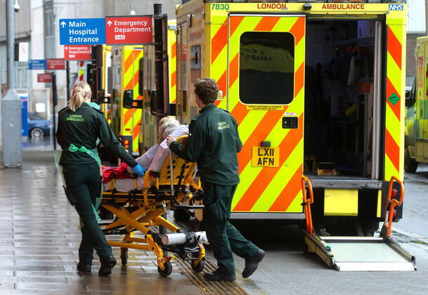 . 18 02 2021. London, United Kingdom. A steady Stream of patients arriving at the Royal London Hospital in Whitechapel. The NHS is under severe pressure with the Coronavirus pandemic, the extra winter demands and the backlog of patients on waiting lists. Royal London Hospital. Whitechapel.  xMarkxThomasx xi-Imagesx IIM-22033-0003
