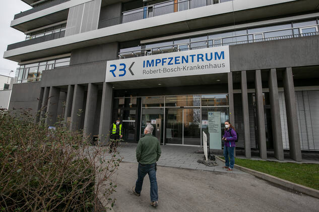 Zentrales Impfzentrum am Robert-Bosch-Krankenhaus in Stuttgart