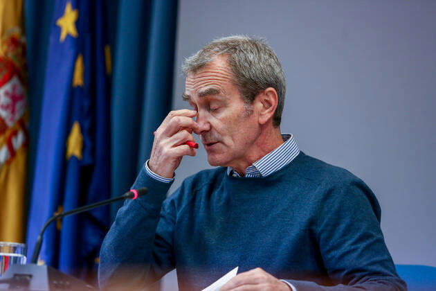 The director of the Center for Coordination of Alerts and Health Emergencies (CCAES), Fernando Simon, intervenes during a conference convened before the media at the Ministry of Health to report on the evolution of the coronavirus, in Madrid, (Spain), February 15, 2021. 18 FEBRUARY 2021 LagenciaEP PRESS R.Rubio.POOL 02 18 2021 Madrid Madrid Spain Copyright: xLagenciaEPxPRESS R.Rubio.POOLx 3569732