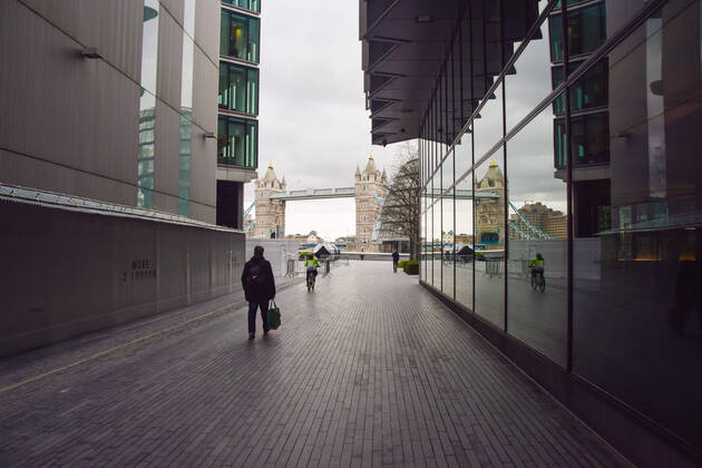 February 19, 2021, London, United Kingdom: Quiet streets around Tower Bridge in London amid the lockdown. London United Kingdom - ZUMAs197 20210219_zaa_s197_249 Copyright: xVukxValcicx