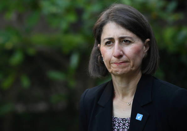NSW COVID19 VACCINE ROLLOUT, NSW Premier Gladys Berejiklian speaks to media following the start of the COVID-19 vaccination program at Royal Prince Alfred Hospital in Sydney, Monday, February 22, 2021. ( NO ARCHIVING, EDITORIAL USE ONLY, NO USE IN BOOKS WITHOUT CONSENT SYDNEY NSW AUSTRALIA Copyright: xJOELxCARRETTx 20210222001522234641