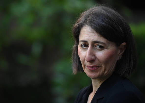 NSW COVID19 VACCINE ROLLOUT, NSW Premier Gladys Berejiklian speaks to media following the start of the COVID-19 vaccination program at Royal Prince Alfred Hospital in Sydney, Monday, February 22, 2021. ( NO ARCHIVING, EDITORIAL USE ONLY, NO USE IN BOOKS WITHOUT CONSENT SYDNEY NSW AUSTRALIA Copyright: xJOELxCARRETTx 20210222001522234715