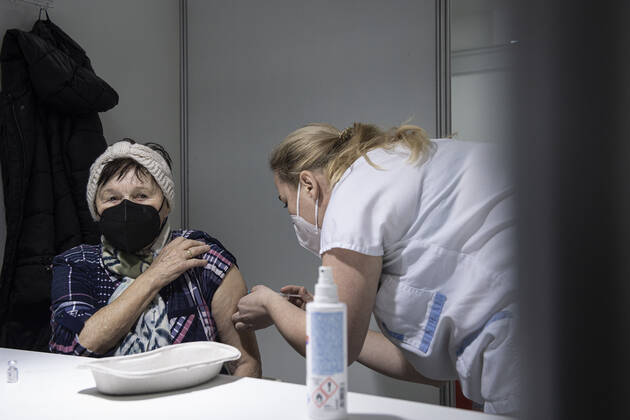 Vaccination of seniors against coronavirus continues in the Czech Republic on February 22, 2021. Photo from the large-capacity vaccination center in Liberec. (CTKxPhoto RadekxPetrasek) CTKPhotoP202102220327901 PER 5