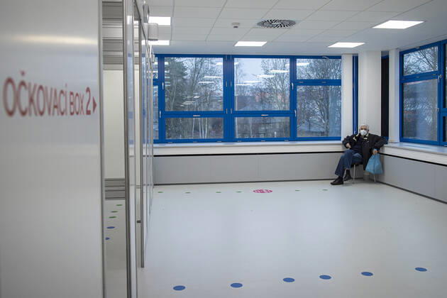 The large-capacity vaccination center against COVID-19 start operation on February 22, 2021, in Liberec, Czech Republic. In the Czech Republic continues vaccination of seniors against coronavirus. (CTKxPhoto RadekxPetrasek) CTKPhotoP202102220326401 PER 1