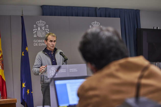 The director of the Center for Coordination of Alerts and Health Emergencies (CCAES), Fernando Simon intervenes during a conference convened before the media at the Ministry of Health to report on the evolution of the coronavirus, in Madrid, (Spain), 22 February 2021. 22 FEBRUARY 2021;HEALTH;EPIDEMIC;EVOLUTION;CORONAVIRUS;CONTAGIONS;DEATHS LagenciaEP PRESS J. Hellin. POOL 02 22 2021 Madrid Madrid Spain Copyright: xLagenciaEPxPRESS J.xHellin.xPOOLx 3575981