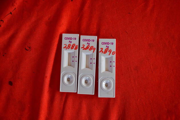 February 23, 2021, Srinagar, India: Covid-19 testing kits at a coronavirus testing center in Srinagar..Jammu and Kashmir recorded 58 new COVID-19 cases which took the infection tally to 125,925, officials said. A senior doctor has warned of a second wave of COVID 19 infections, the warning has come at a time when Kashmir valley is witnessing a sharp decrease in daily cases. Srinagar India - ZUMAs197 20210223_zaa_s197_019 Copyright: xSaqibxMajeedx