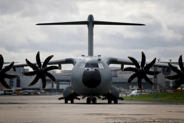 February 23, 2021, Lisbon, Portugal: A German Air Force Airbus A400M-180 transporting German army medical experts arrives at Figo Maduro military airbase in Lisbon, Portugal on February 23, 2021. Based on a bilateral agreement, a second team of German army medical experts arrived in Portugal on Tuesday to replace the team that has been in Portugal since February 3 to assist the country in its fight against the COVID-19 pandemic. Lisbon Portugal - ZUMAf123 20210223_zap_f123_004 Copyright: xPedroxFiuzax