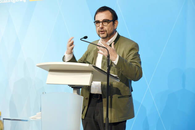 Klaus Holetschek bei der Pressekonferenz zu den aktuellen Beratungen zur Corona-Pandemie im Prinz-Carl-Palais. München, 23.02.2021