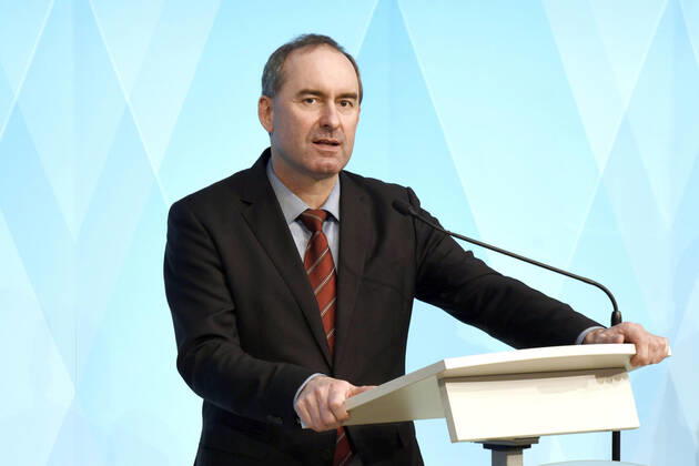 Hubert Aiwanger bei der Pressekonferenz zu den aktuellen Beratungen zur Corona-Pandemie im Prinz-Carl-Palais. München, 23.02.2021