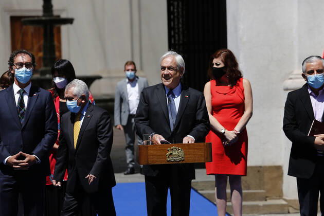 Santiago, February 23, 2021 Representatives of the Teachers Association, the Medical Association and the Ombudsmans Office for Children meet with President Sebastian Pinera to discuss the return to classes Marcelo Hernandez Aton Chile, Aton 490583 Copyright: MARCELOxHERNANDEZ ATONxCHILE