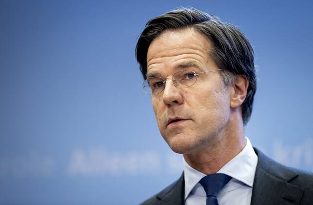 DEN HAAG - Minister-president Mark Rutte tijdens een persconferentie over de coronamaatregelen. De avondklok wordt verlengd omdat het kabinet de maatregel nodig denkt te hebben om ruimte te cre˜ren voor andere versoepelingen. ANP SEM VAN DER WAL Copyright: xHollandsexHoogtex xxANPx x428567051x