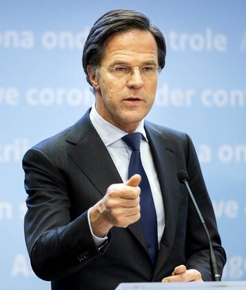 DEN HAAG - Minister-president Mark Rutte tijdens een persconferentie over de coronamaatregelen. De avondklok wordt verlengd omdat het kabinet de maatregel nodig denkt te hebben om ruimte te cre˜ren voor andere versoepelingen. ANP SEM VAN DER WAL Copyright: xHollandsexHoogtex xxANPx x428568527x