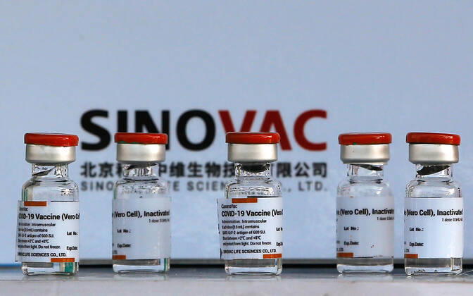 February 24, 2021, Bangkok, Thailand: Vials of the Sinovac coronavirus disease (COVID-19) vaccine are pictured during a ceremony to mark the arrival of 200,000 doses of the Sinovac vaccine shipment at Suvarnabhumi airport in Bangkok. Bangkok Thailand - ZUMAs197 20210224_zaa_s197_007 Copyright: xChaiwatxSubprasomx