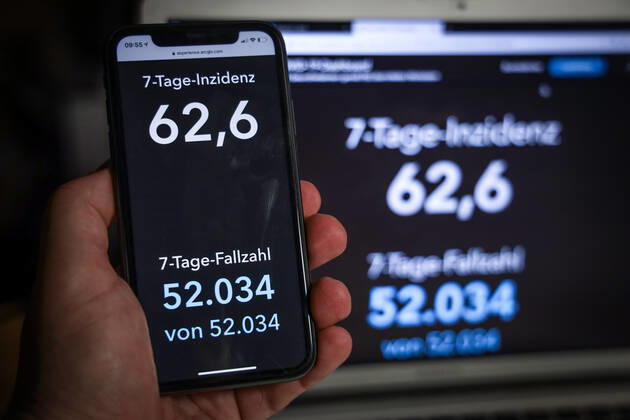 Coronavirus in Deutschland - Covid-19-Dashboard des Robert Koch-Institut 26.02.2021: Robert Koch-Institut: 7-Tage-Inzidenz 62,6. 7-Tage-Fallzahl 52.034.