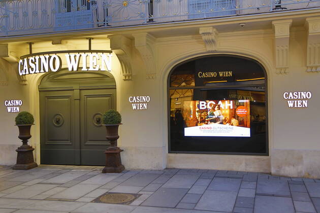 Coronas Stuation in Wien Wien, Innere Stadt, 25.02.2021 Corona-Pandemie, Corona, Corona-Virus, CoV 2, Covid 19, Sars, Virus, Virusinfektion, Pandemie, CoronakriseKrise, Viruserkrankung, Coronavirus, SARS-CoV-2 Casino Wien Kärntnerstraße, Glückspiel, Glücksspiel Wien Austria