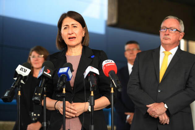GLADYS BEREJIKLIAN COVID19 VACCINATION HUB TOUR, Premier Gladys Berejiklian speaks to the media following a tour of the Westmead Hospital Vaccination Hub in Sydney, Monday, March 1, 2021. Phase 1a of the nation-wide vaccination program began last week, with healthcare and border workers the first to be vaccinated. ( NO ARCHIVING, EDITORIAL USE ONLY, NO USE IN BOOKS WITHOUT CONSENT SYDNEY NSW AUSTRALIA  Copyright: xDEANxLEWINSx 20210301001523888436