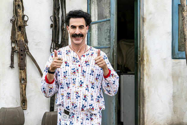 RELEASE DATE: October 23, 2020 TITLE: Borat Subsequent Moviefilm STUDIO: DIRECTOR: Jason Woliner PLOT: Follow-up film to the 2006 comedy centering on the real-life adventures of a fictional Kazakh television journalist named Borat. STARRING: SACHA BARON COHEN as Borat. Los Angeles U.S. - ZUMAl90_ 20201021_sha_l90_372 Copyright: xAmazonxStudiosx