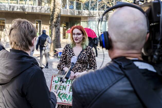 DEN HAAG - 02-03-2021, Hofplaats. Sexworkers protest against not be able to work yet. Sexwerkers protesteren omdat ze nog niet aan het werk mogen. Sexworkers protest against not be able to work  x10961412x Copyright: