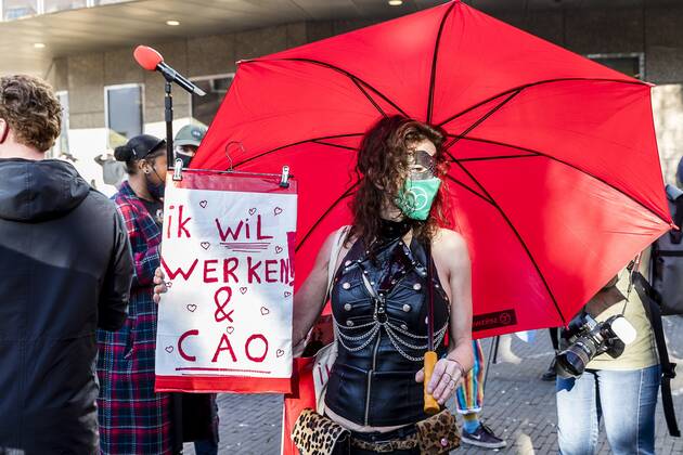DEN HAAG - 02-03-2021, Hofplaats. Sexworkers protest against not be able to work yet. Sexwerkers protesteren omdat ze nog niet aan het werk mogen. Sexworkers protest against not be able to work  x10961421x Copyright: