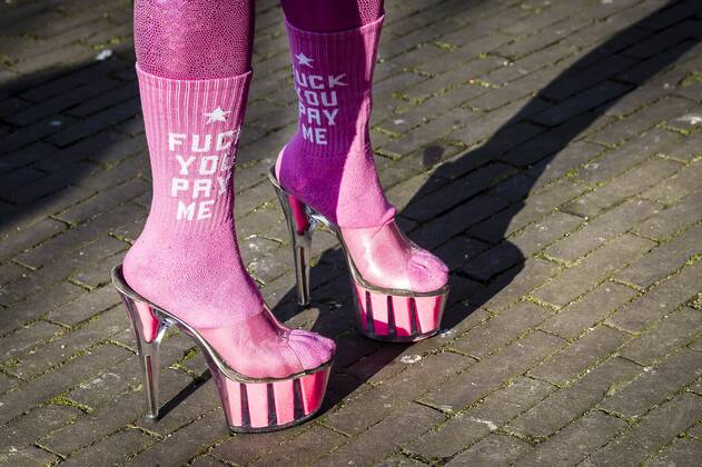 DEN HAAG - 02-03-2021, Hofplaats. Sexworkers protest against not be able to work yet. Sexwerkers protesteren omdat ze nog niet aan het werk mogen. Sexworkers protest against not be able to work  x10961429x Copyright: