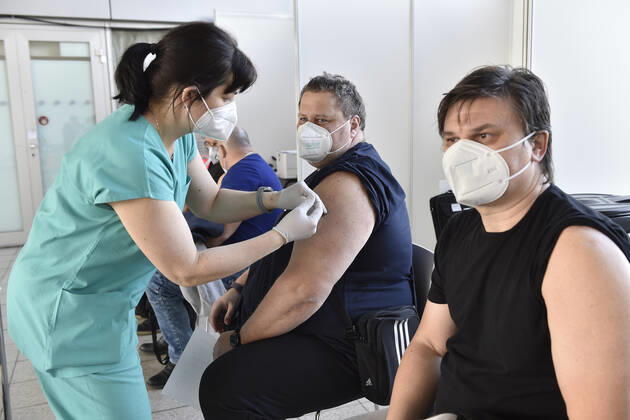 The Vaccination centre at the Brno Exhibition Grounds starts vaccinate the Svazna School teachers with Comirnaty vaccine from Pfizer BioNTech, on Tuesday, March 2nd, 2021. (CTKxPhoto VaclavxSalek) CTKPhotoP202103020837801  sal 12