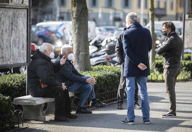 Bergamo - The level of infections increases and Lombardy enters the Orange zone strengthened Editorial Usage Only  Copyright: xFotox SergioxAgazzix xIPAx