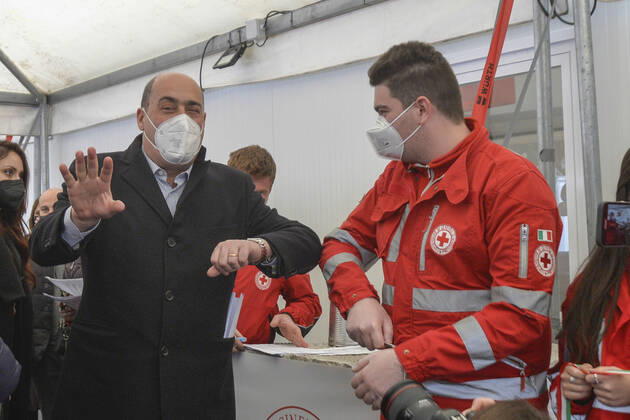 Inauguration of the new anti Covid vaccine center - 19 at Termini station in the photo Nicola Zingaretti Editorial Usage Only  Copyright: xSTEFANOxCAROFEIx xIPAx