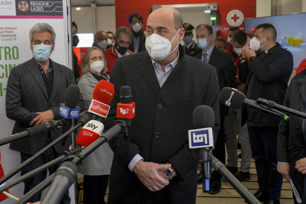 Inauguration of the new anti Covid vaccine center - 19 at Termini station in the photo Nicola Zingaretti Editorial Usage Only  Copyright: xSTEFANOxCAROFEIx xIPAx