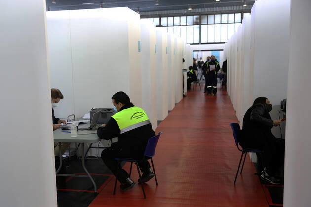 PALERMO CORONAVIRUS EMERGENCY IN THE PHOTO VACCINATIONS OF CIVIL PROTECTION VOLUNTEERS STARTED AT THE FAIR Editorial Usage Only  Copyright: xAlbertoxLoxBiancox xIPAx
