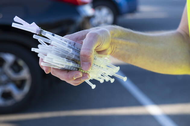 March 7, 2021, Round Rock, Texas, USA: Round Rock, TX USA March 6, 2021: Williamson County hosts a 24-hour vaccine marathon to catch up with COVID-19 vaccination schedule after last month s devastating winter storm that crippled much of Texas. The goal was to vaccinate up to 7,000 Texans with first or second Moderna doses. Round Rock USA - ZUMAd150 20210307_znp_d150_011 Copyright: xBobxDaemmrichx