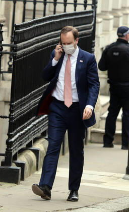 March 8, 2021, London, England, United Kingdom: Secretary of State for Health and Social Care MATT HANCOCK is seen at Downing Street. London United Kingdom - ZUMAs262 20210308_zip_s262_074 Copyright: xTayfunxSalcix