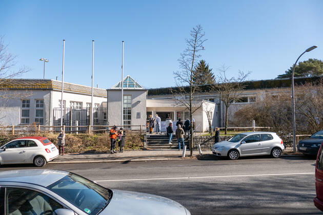 08.03.2021,Berlin,Deutschland,GER,Test Zentrum Bürger-Schnelltest in der Kurt-Weiß-Sporthalle in der Franzensbader Straße 16 Ortsteil Grunewald Bezirk Wilmersdorf.