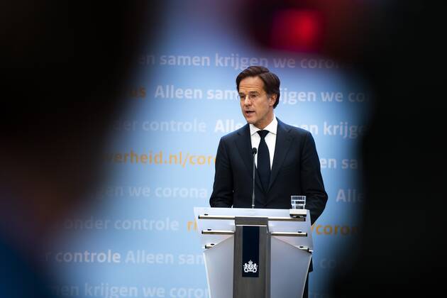 DEN HAAG - Demissionair premier Mark Rutte geeft een toelichting op de coronamaatregelen in Nederland. ANP BART MAAT Copyright: xHollandsexHoogtex xxANPx x429016493x