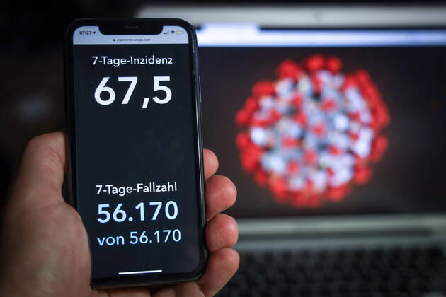 Coronavirus in Deutschland - Covid-19-Dashboard des Robert Koch-Institut 09.03.2021: Robert Koch-Institut: 7-Tage-Inzidenz 67,5. 7-Tage-Fallzahl 56.170.