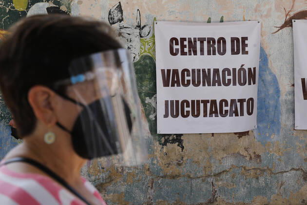 March 10, 2021, Uruapan, Michoacan, Mexico: Persons wait receive a dose of Pfizer-BioNTech Covid-19 vaccine during mass vaccine inside of Hermanos Lopez Rayon sports center, a designated priority vaccination center for elderly over 60 years in the Uruapan town. On March 10, 2021 in Michoacan, Mexico. Uruapan Mexico - ZUMAe321 20210310_zia_e321_007 Copyright: xCarlosxGuzmanx