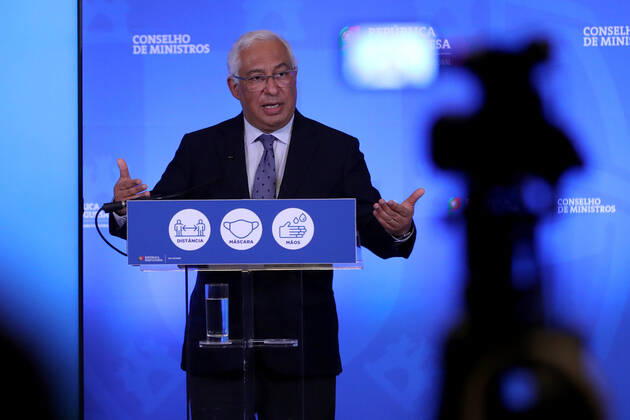 March 11, 2021, Lisbon, Portugal: Portuguese Prime Minister Antonio Costa holds a press conference to announce the plan to ease COVID-19 coronavirus restrictions at the Ajuda Palace in Lisbon, Portugal on March 11, 2021. Lisbon Portugal - ZUMAf123 20210311_zap_f123_008 Copyright: xPedroxFiuzax