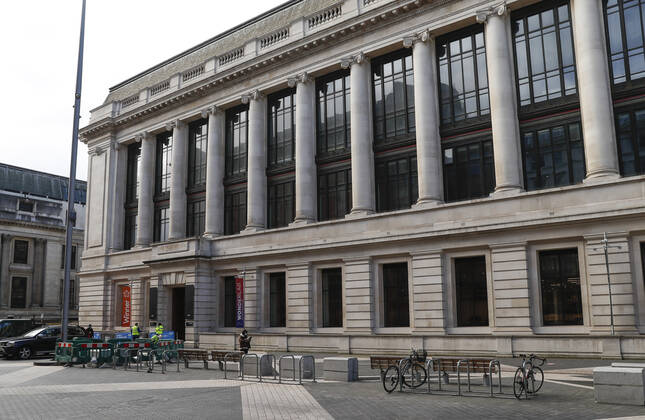 (210312) -- LONDON, March 12, 2021 -- Photo taken on March 11, 2021 shows the exterior of the NHS COVID-19 Vaccination Centre in the Science Museum in London, Britain. Vaccination centres have opened at Westminster Abbey and Science Museum, according to NHS (National Health Service). ) BRITAIN-LONDON-COVID-19-VACCINATION CENTRES HanxYan 